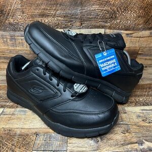 Skechers Mens 77156 Slip Resistant Memory Foam Lace Up Work Shoes Men 11.5 NEW